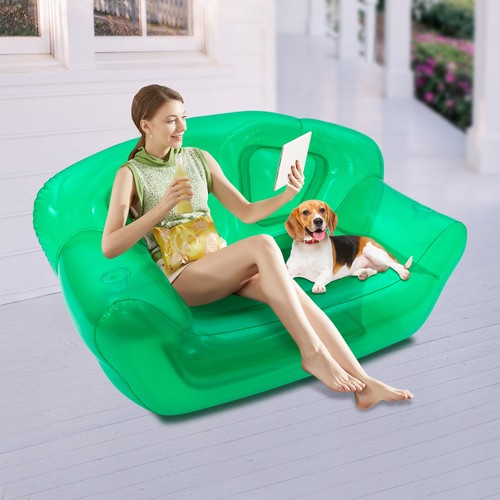 Green inflatable sofa pvc - green, sofa,